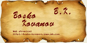 Boško Kovanov vizit kartica